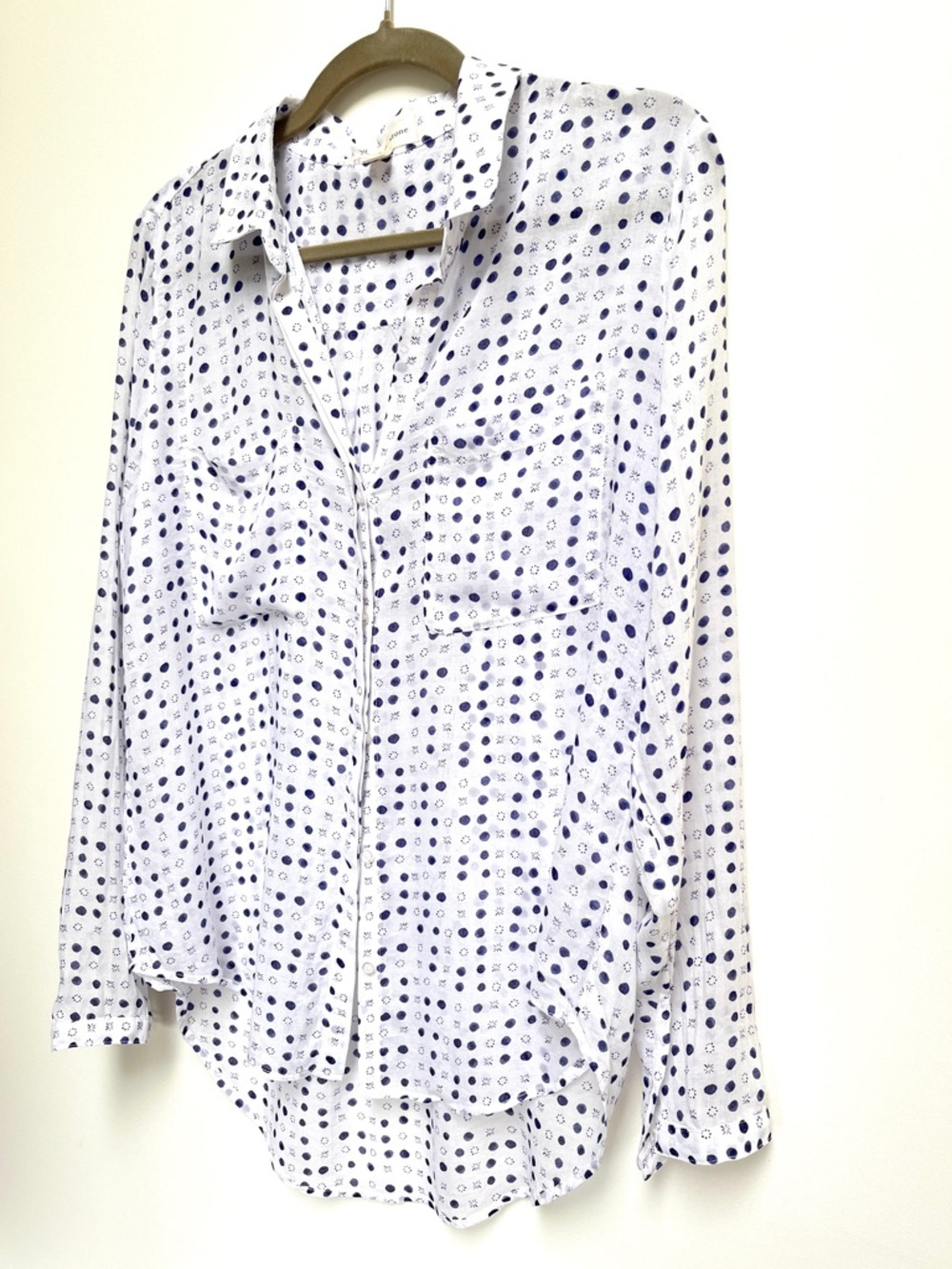 Anthropologie, lightweight polka dot blouse by Cloth & Stone, size medium